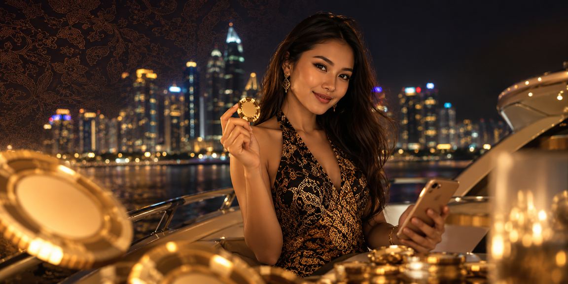 Pengguna mengakses fitur casino mobile menggunakan smartphone dengan tampilan modern